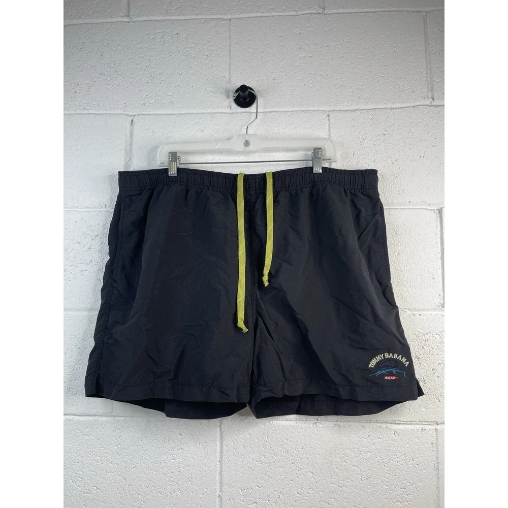 Tommy Bahama Swim Trunks Mens XLarge Black Relax Swim Elastic Drawstring Mesh
